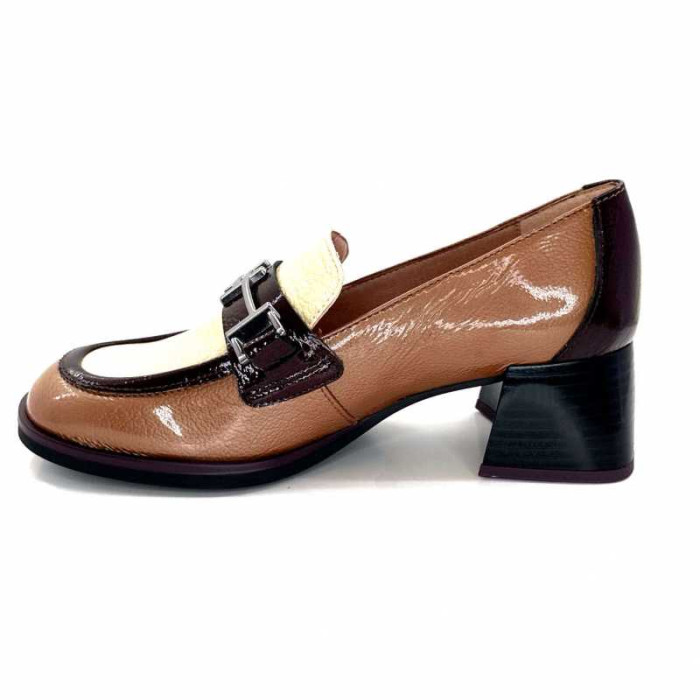 HISPANITAS Γυναικεία Μοκασίνια Loafers CHI243550 Milan Patent Leather wine-milk-almond