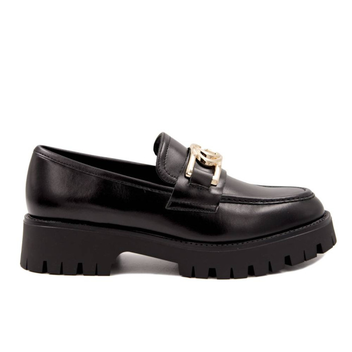 GUESS Γυναικεία Μοκασίνια Loafers ILARY ΜΕ ΧΡΥΣΗ AΓΚΡΑΦΑ ΔΕΡΜΑΤΙΝΑ FL7ILRLEA14