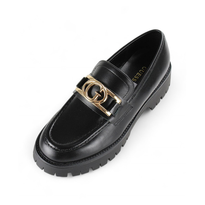 GUESS Γυναικεία Μοκασίνια Loafers ILARY ΜΕ ΧΡΥΣΗ AΓΚΡΑΦΑ ΔΕΡΜΑΤΙΝΑ FL7ILRLEA14