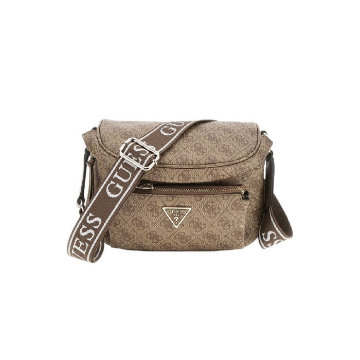 Guess Γυναικεία Τσάντα Χιαστή Power Play Sling HWSL9006800-LTL/LATTE LOGO