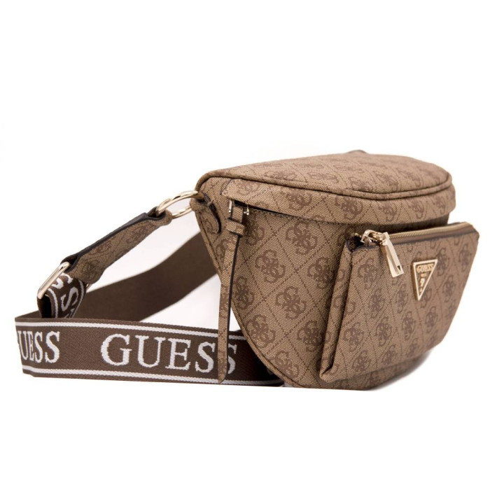 Guess Γυναικεία Τσάντα Χιαστή Power Play Sling HWSL9006800-LTL/LATTE LOGO