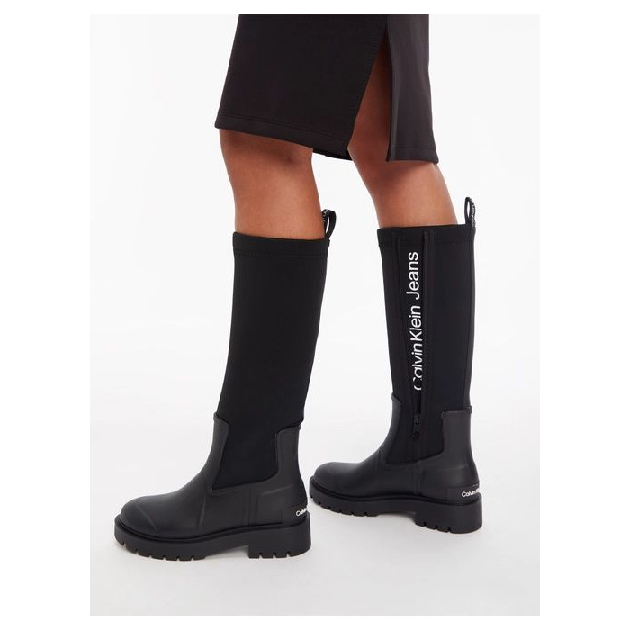 CALVIN KLEIN HIGH RAINBOOT NEOPRENE-BLACK YW0YW00838-BDS